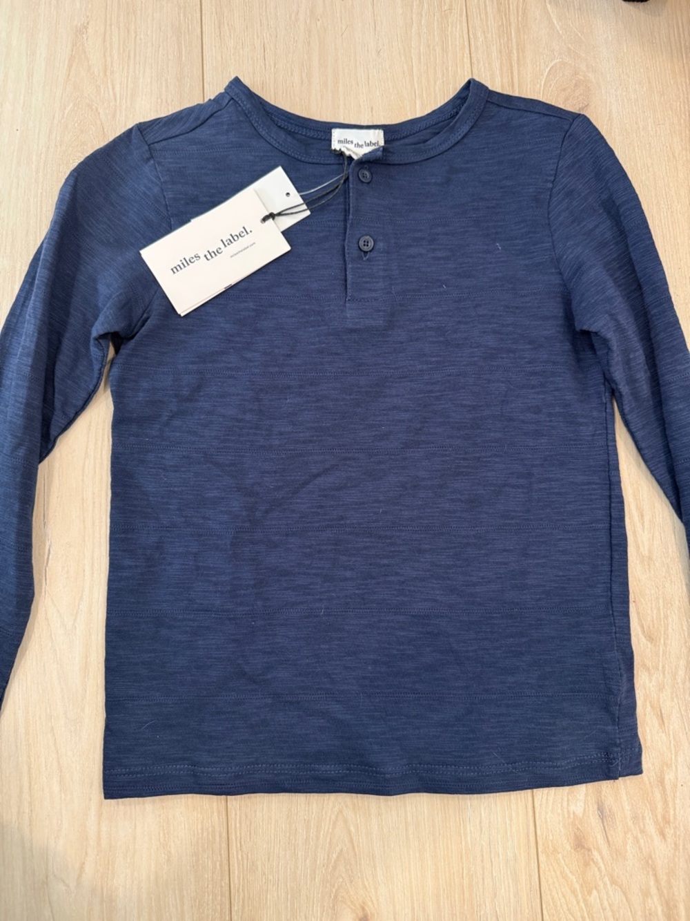 Miles The Label Boys' Long Sleeve Navy Henley